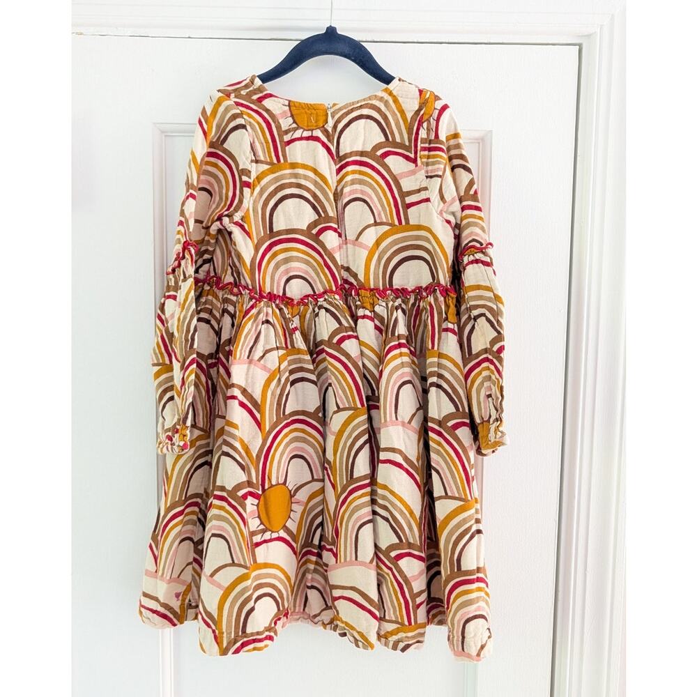 Pink Chicken Cecilia Dress | Antique Rainbow Print | Girls Sz 6